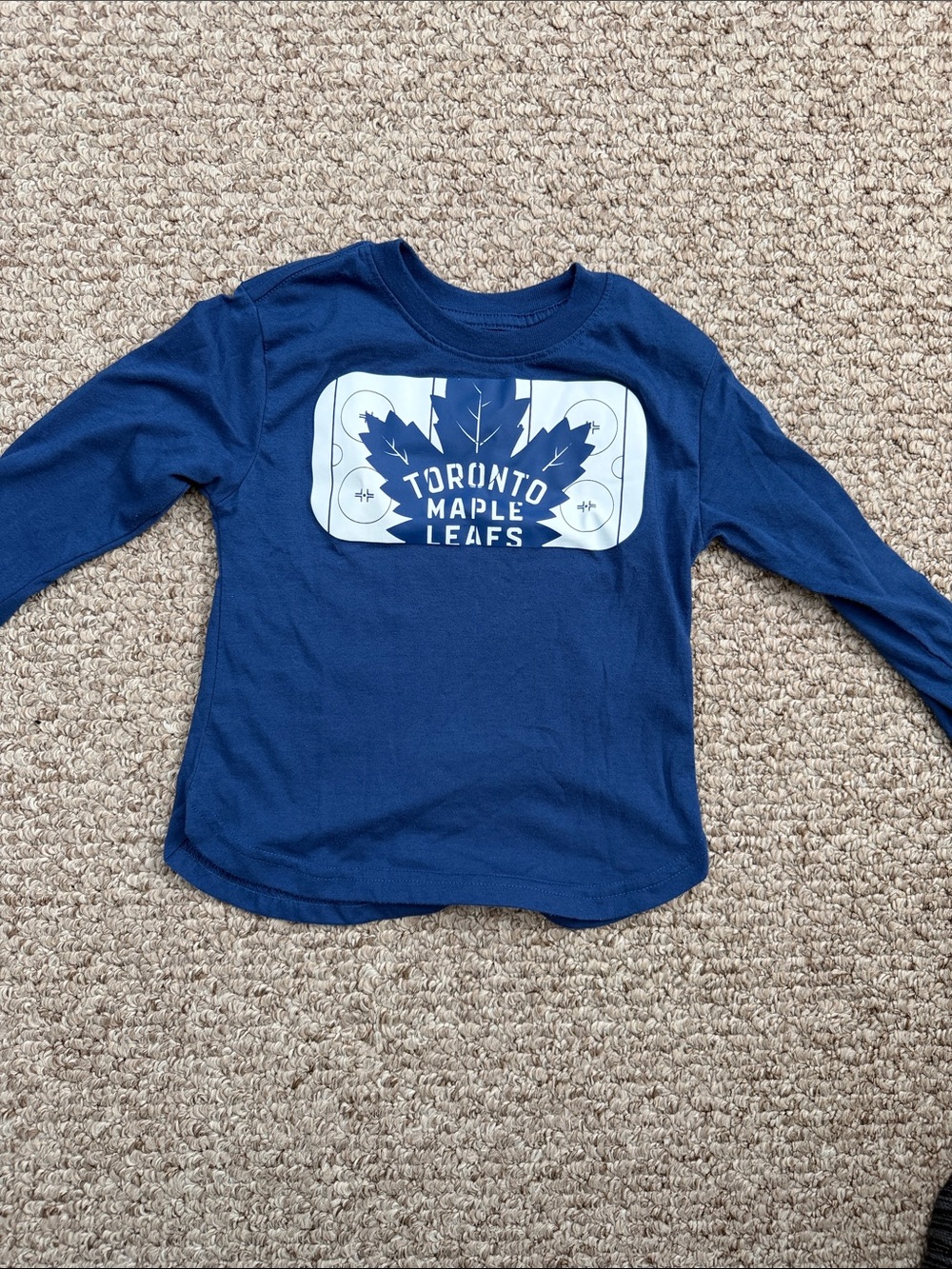 Toronto Maple Leafs Kids Long-Sleeve Navy Graphic Tee